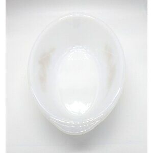 Vintage Glasbake J-235 1Qt White Milk Glass Oval Casserole dish